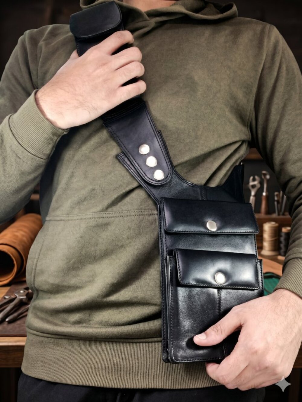 Genuine Leather Carry Handbag Shoulder Cross Body Bag
